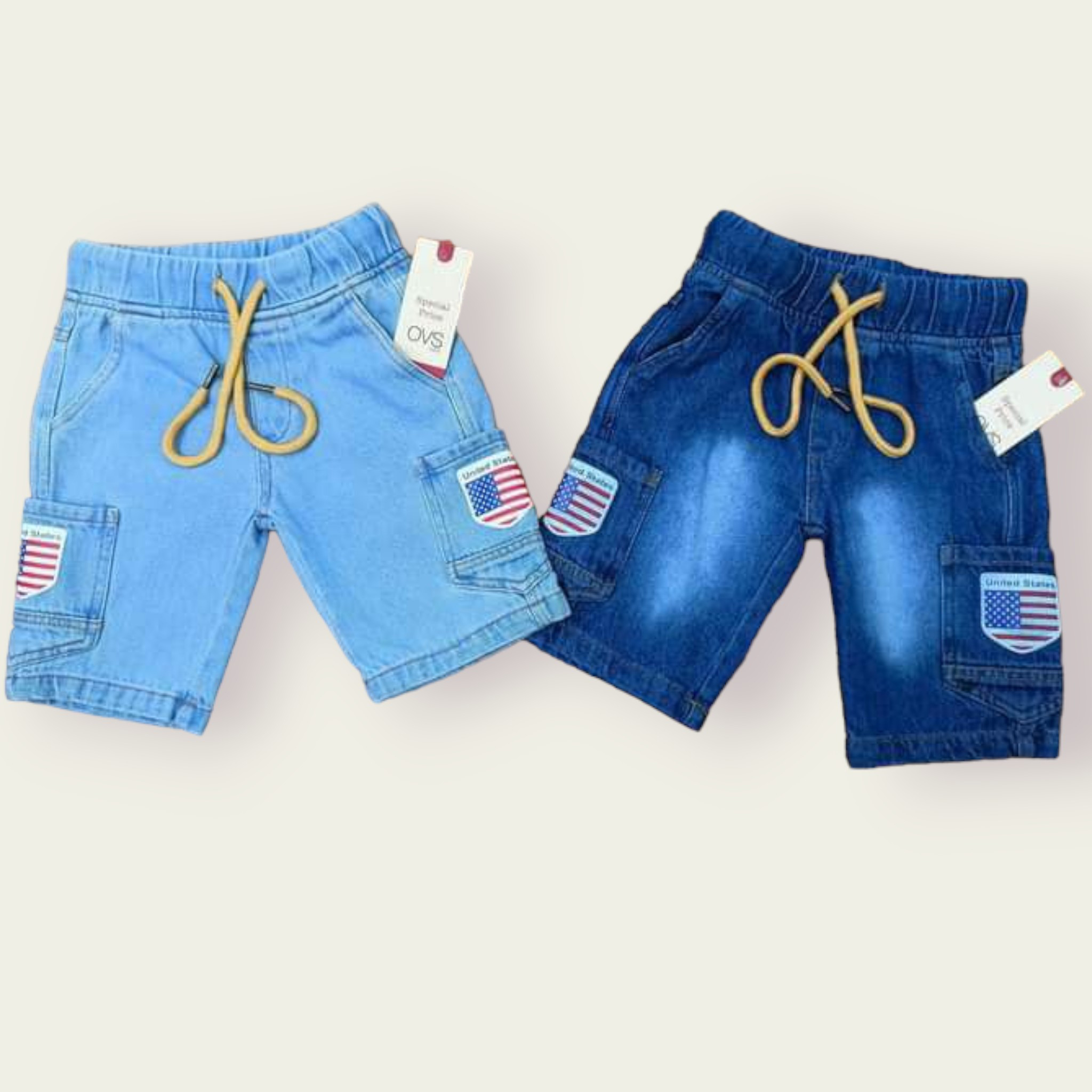 Boys premium cotton spandex denim short pant 5 pkt cargo 2 to 10 Years