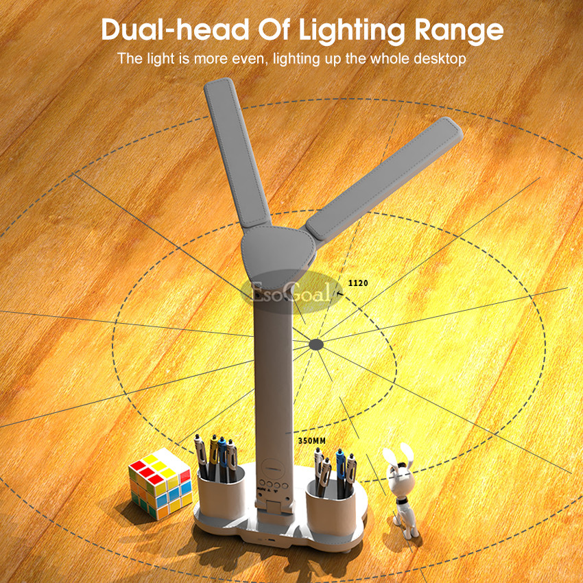 Esogoal Desk Lamp Double-head Table Lamps 3 Color Touch Dimming Nor-dic Lamp Desk Light College Dorm Bedroom Lamp Modern Table Lamp Eye Protection Lights Work And Study Table Lights. 
