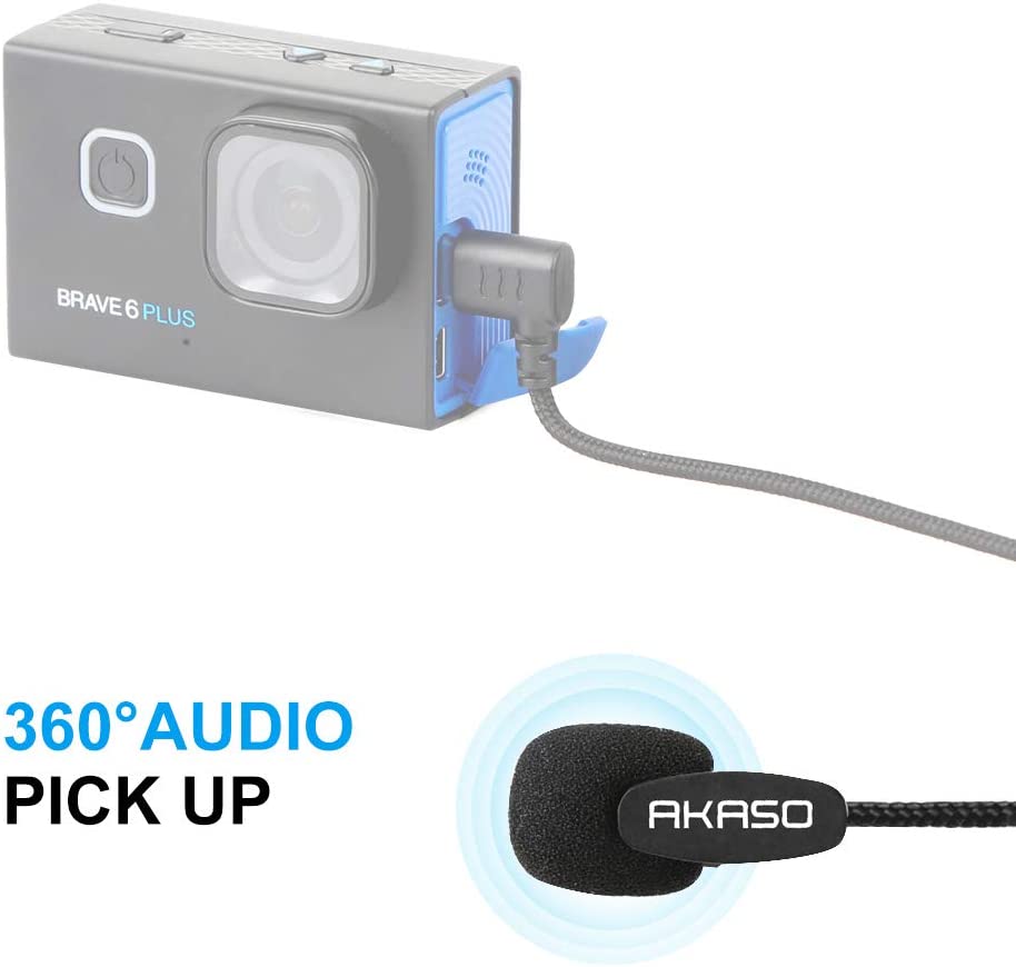 AKASO Brave 7/ Brave 8/ Brave 6 Plus External Microphone Brave 7/ Brave 8/ Brave 6 Plus Action Camera Only (Type-C Port). 
