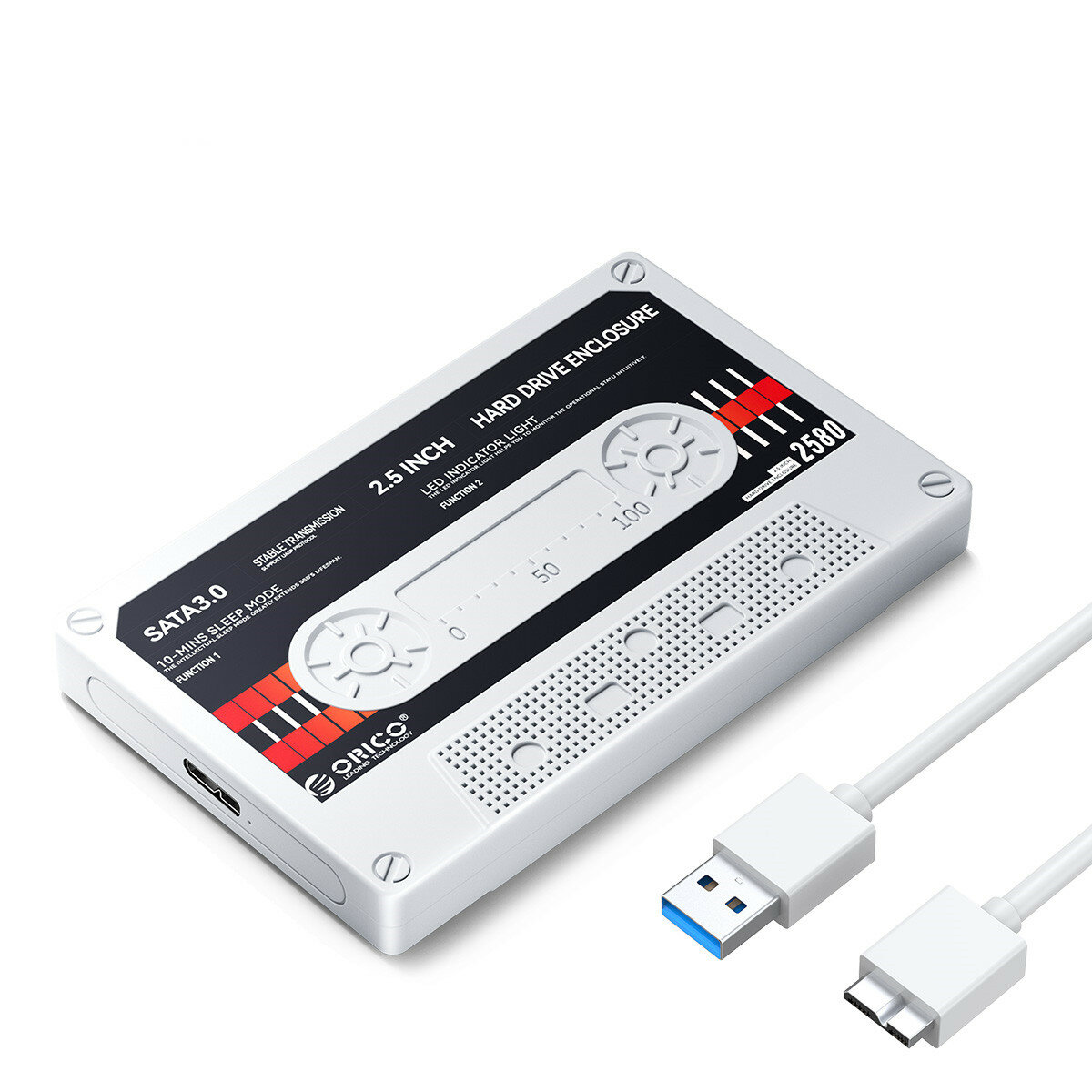 ORICO 2.5'' HDD Enclosure ATA to USB3.0 External Hard Drive Case 5Gbps / 6Gbps Type-C HDD Case With DIY ticker. 