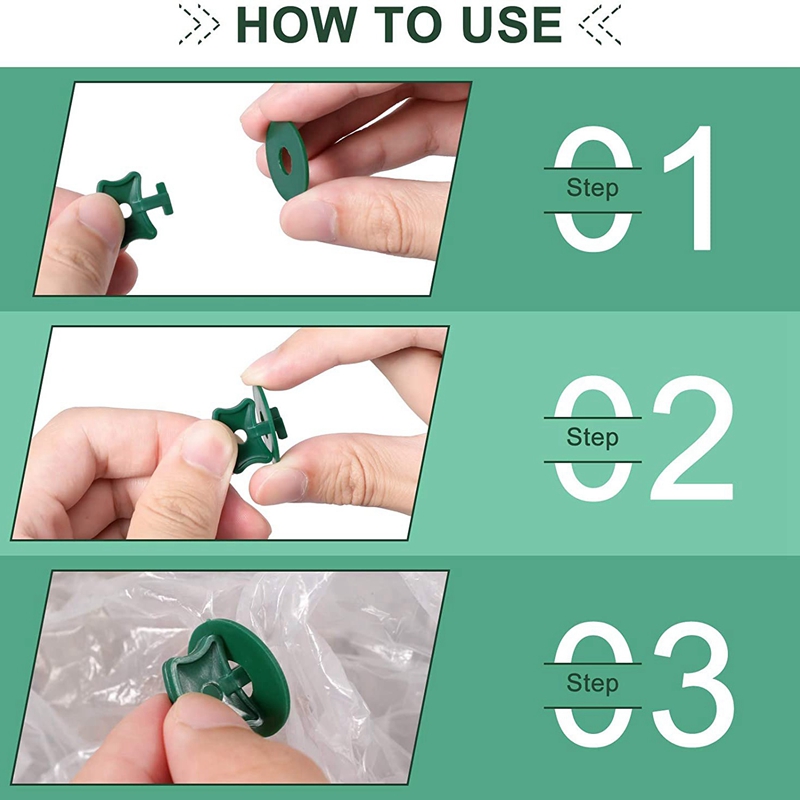 200Pcs Greenhouse Plastic Twist Fixing Clips and Washers for Insulation and Bubble Netting Shading to Greenhouses. 