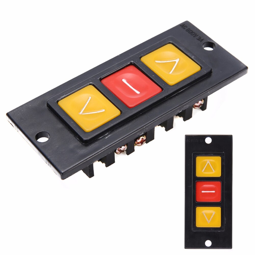 【Broad Sunlight shop】Up Down Stop 3 Buttons Switch Black Plastic Housing Push Button Switches For Electric Roller Shutter ty Door. 
