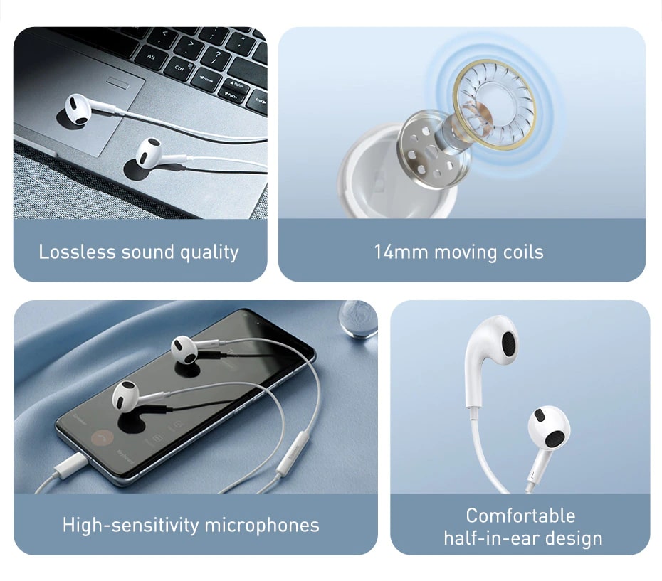 Baseus Encok C17 Type-C In-Ear Earphone - Headphone. 