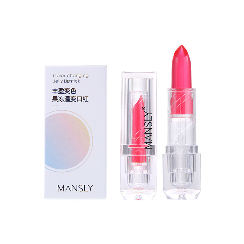 Mansri Jelly Moisturizing Warm Lipstick Warm Color-Changing Moist Lips Lips Not Easy to Stick Cup Lipstick Student Makeup