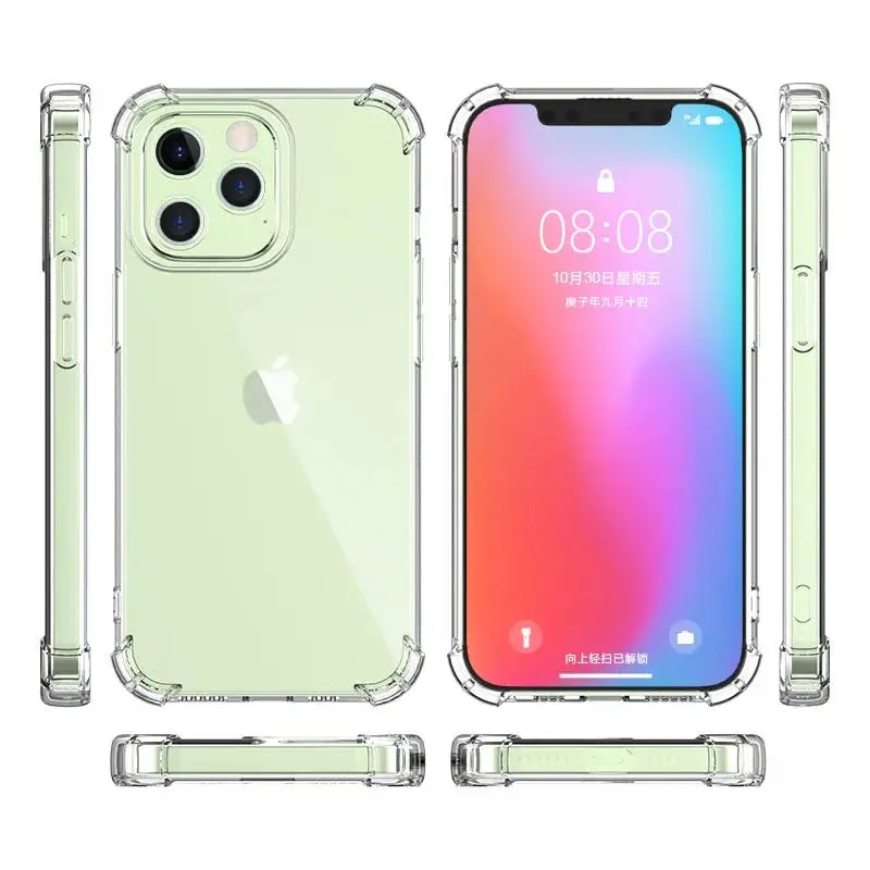 Anti-Yellow Clear Air Bag TPU Case for Iphone 15 14 13 Pro Max 11 12 Mini XS XR 13Pro 7 8 Plus Drop Protection Back Cover Cases. 