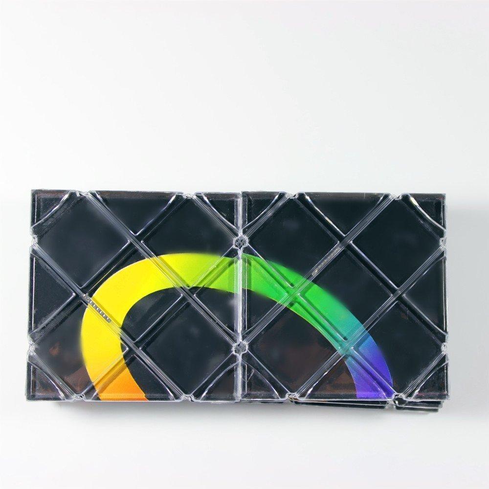 NYT Lingao 8 Panels 3 Rings Black Magic Folding Puzzle Cube Twisty. 