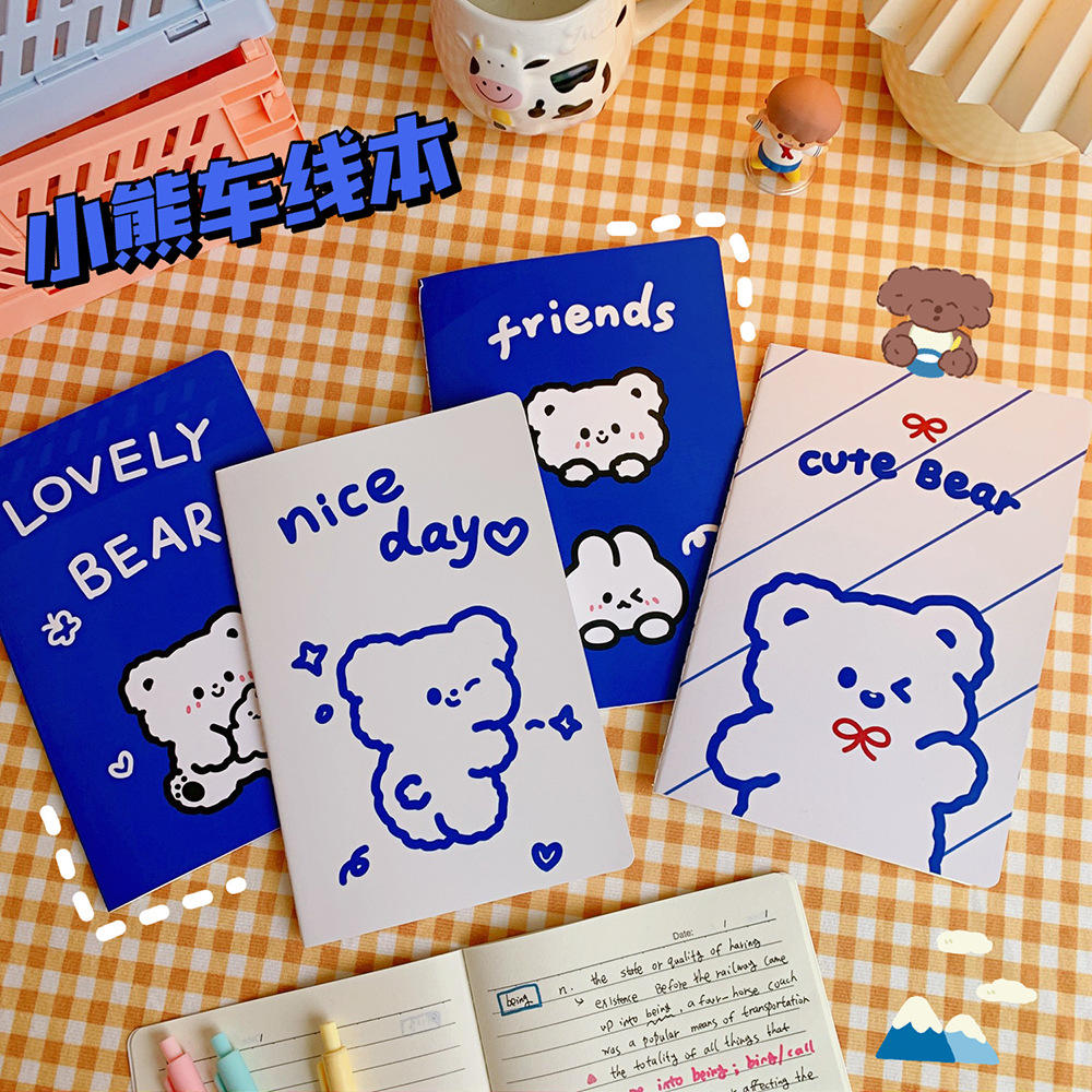 Cartoon design Cartoon notebook Creative and cute A5 size Soft cover A5 size diary book Paper Cute little bear planner journal for Student use Work Personal journaling Gift idea for kids Suitable for. 