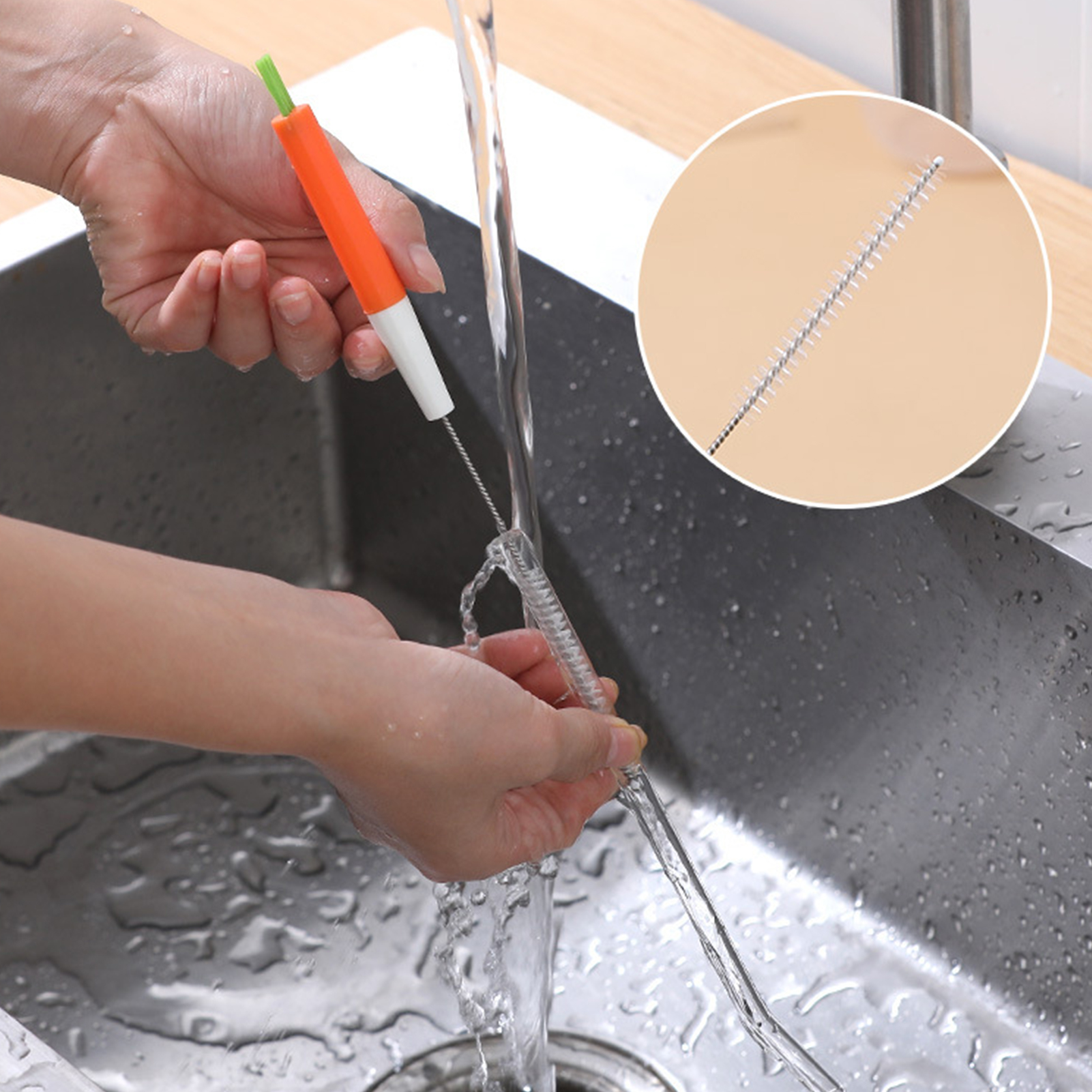 Drink Straw Cleaner Multi-purpose 360 Degrees Rotation Straw Cleaning Brush. 