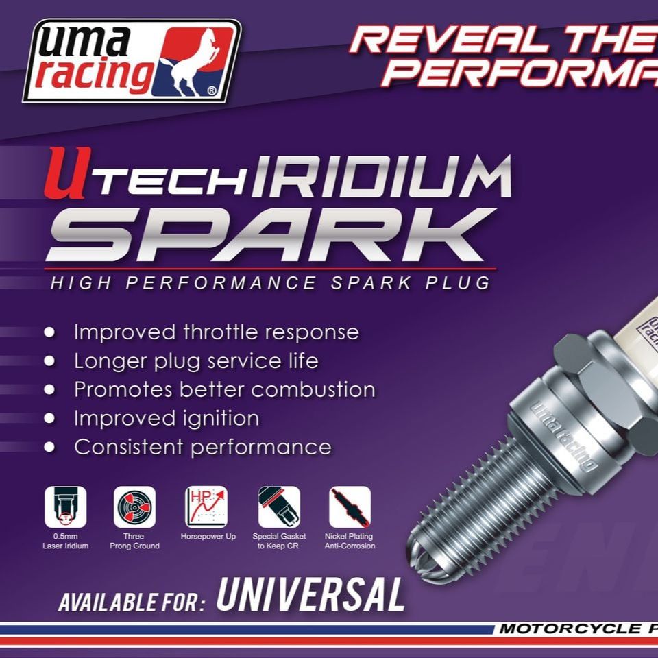 UMA RACING HIGH PERFORMANCE UTECH IRIDIUM SPARK PLUG 1 PIECE. 