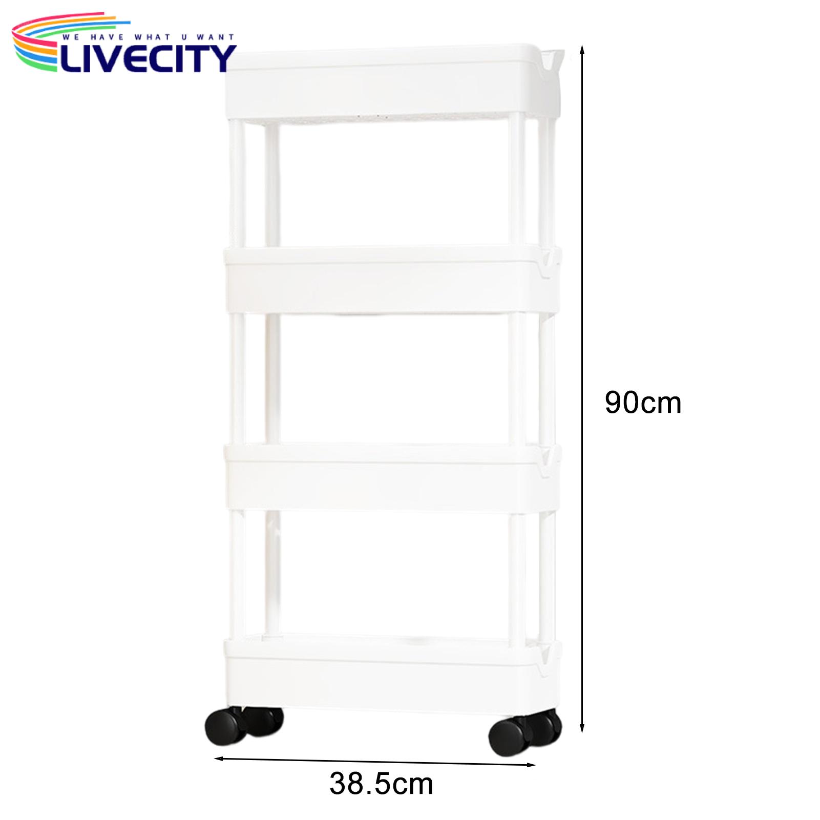 Four-tier Rolling Cart Versatile 4-tier Rolling Cart with 360-degree Wheels Space-saving Storage Shelf for Southeast Asian Buyers Book Storage Cart. 