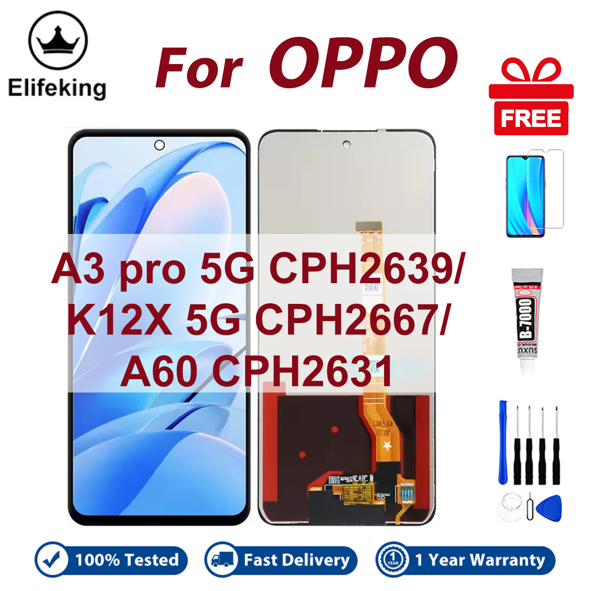 Top Quality LCD For OPPO A3 pro 5G K12X 5G A60 Display Touch Screen Digitizer Assembly Replacement Parts 100% Tested