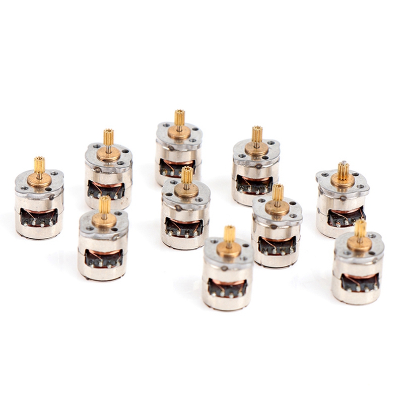 10Pcs/Pack Mini 2-Phase 4-Wire Stepper Motor Miniature Stepper with Gear Small Tiny Mini Motor Toy Engine DIY. 