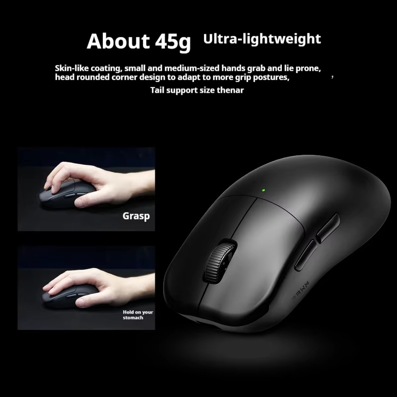 RAWM ES21 PRO Wireless Mouse Tri-mode Lightweight PAW3950 Nordic52840 Speed Wireless 8K 600mAh Long-endurance Customized Mouse. 