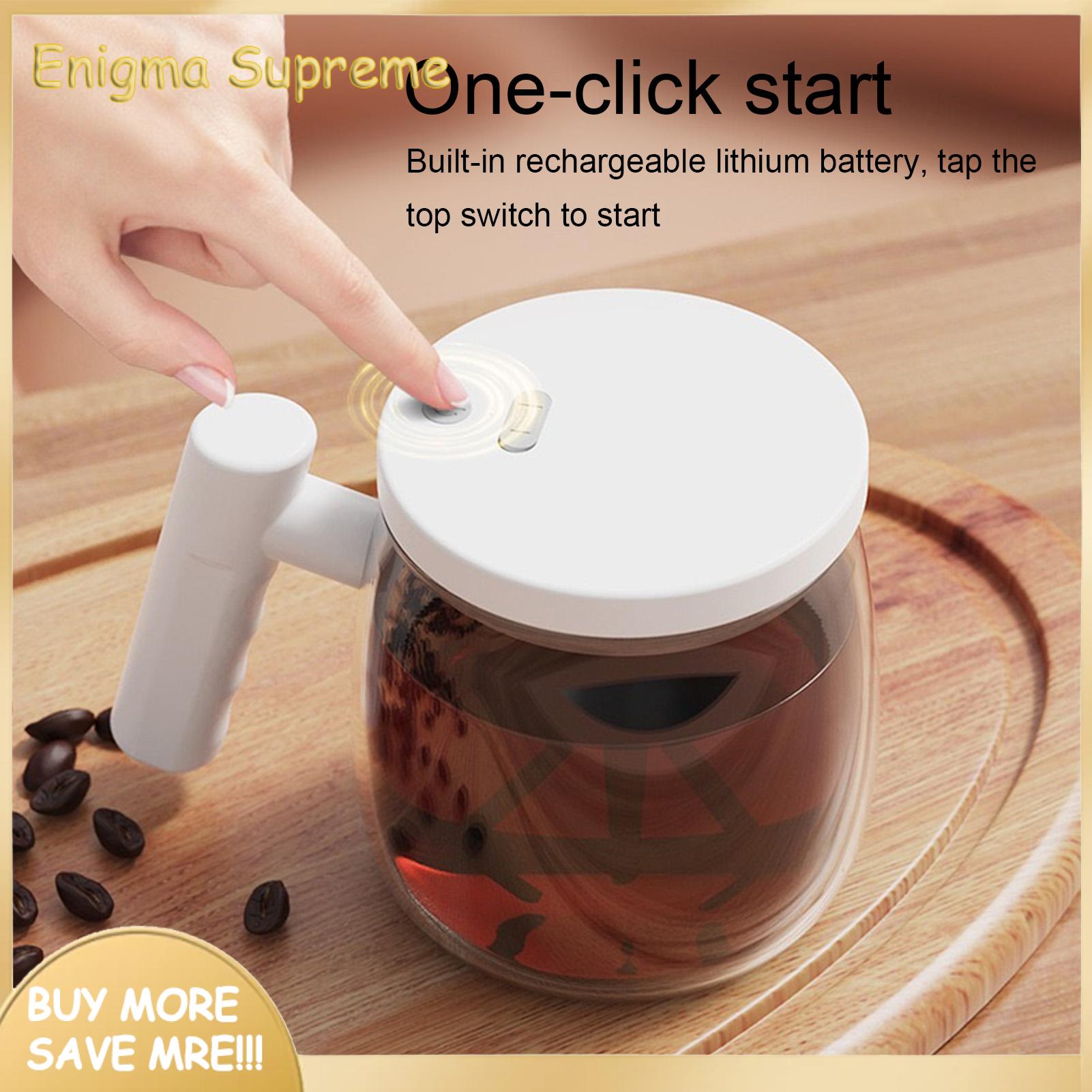 Enigma- Temperature-resistant Blender Jar 400ml Electric Self-stirring Glass Coffee Cup High Speed Automatic Mixer for Home Office Use Buyer's Choice Electric Mixing Cup. 