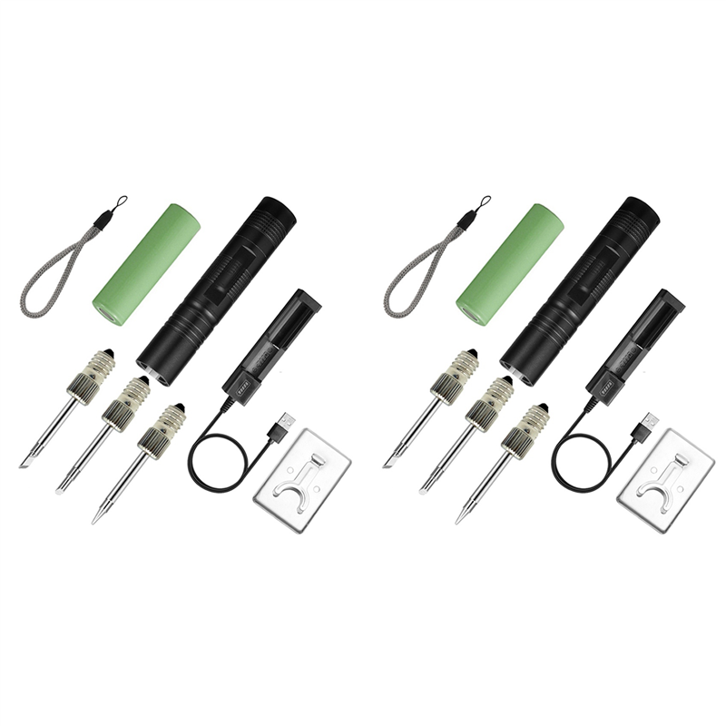 LKPCIGCXM 2X New E10 Interface Battery Soldering Iron Electric USB Wireless Soldering Iron 18650 Battery Powered with LED Light