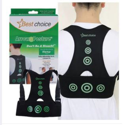 Hempvana Arrow Posture - Fully Adjustable Posture Support & Posture Corrector for Upper Body - Helps Correct Slouching, Text Neck and Hunching Over