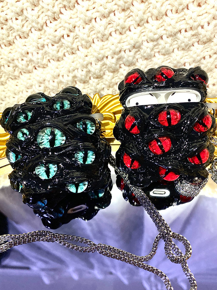 3d Gothic Scary Monster Evil Eyes Case Cat Eye Case Airpod Pro 2nd Gen Case Air Pods Pro Case 2 Case With Chain. 