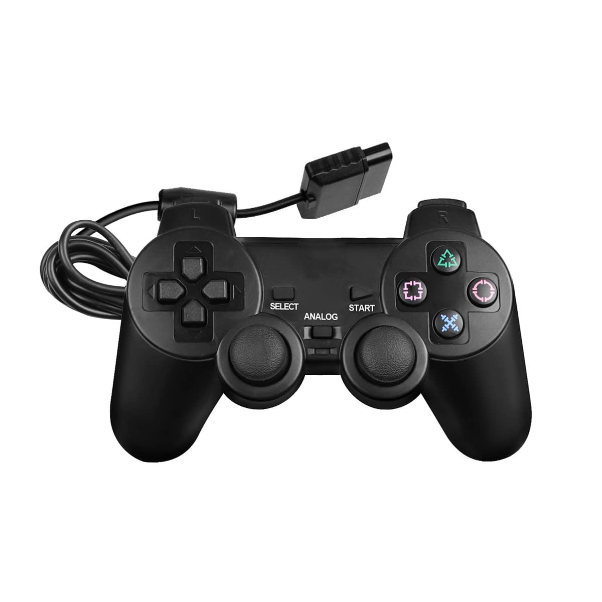 Sony Dual Shock 2 Joypad Black Game Controller Twin Shock Joypad Pad for Dualshock 2 controller PS2 Built-in-Double Vibration Motors video game consoles. 