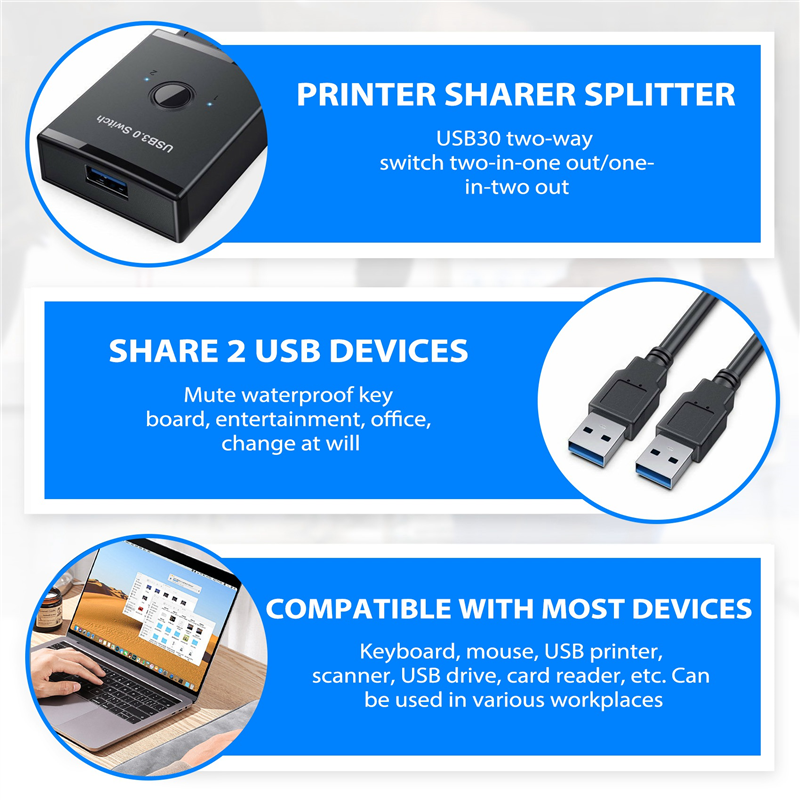 USB Switch KVM USB HUB 3.0 Switcher Selector KVM Switch. 
