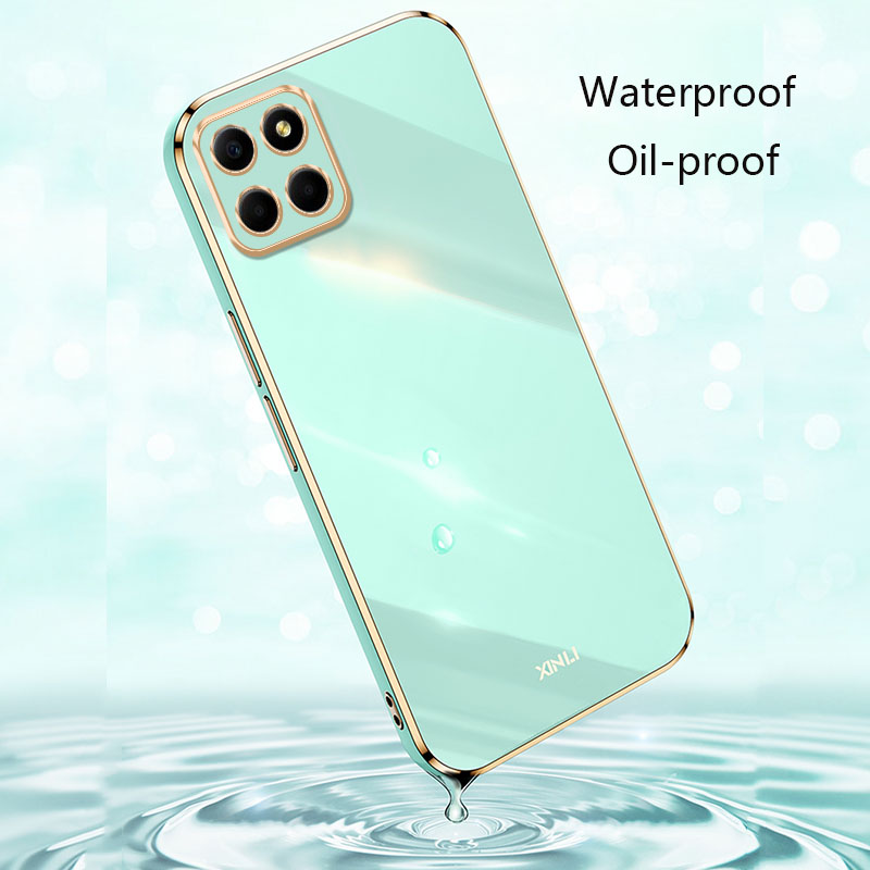 Tokifu For Honor X6 Case Luxury 6D Plating Soft Back Cover Silicone Phone Cases With Stand. 