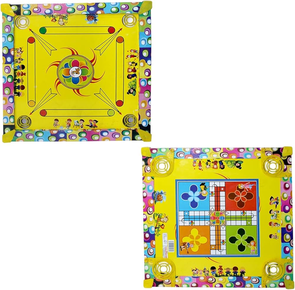 2 in 1 Carrom Board Game with Ludo Game for Kids