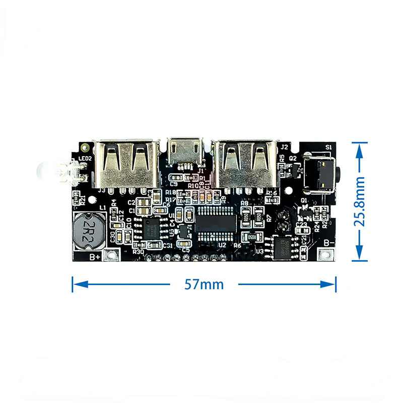 Dual USB 18650 Battery Charger PCB Power Module 5V 1A 2.1A Mobile Power Bank Accessories for Phone DIY New LED LCD Module Board. 