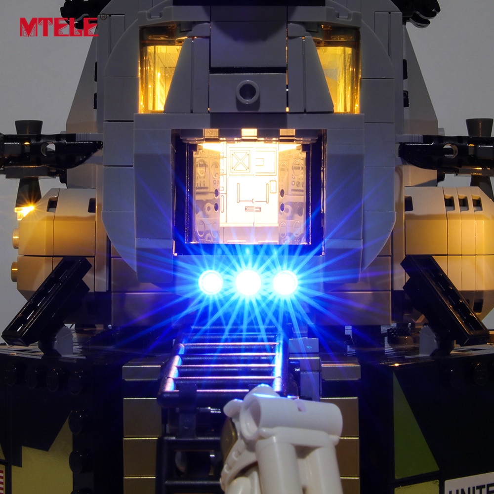 【happy one】MTELE Brand LED Light Up Kit Creator Apollo Lunar Lander Set Compatile With 10266. 