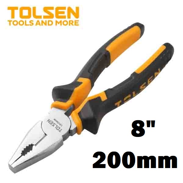TOLSEN 8" Combination Pliers 8" (200mm) TPR Handle Model: 10002. 