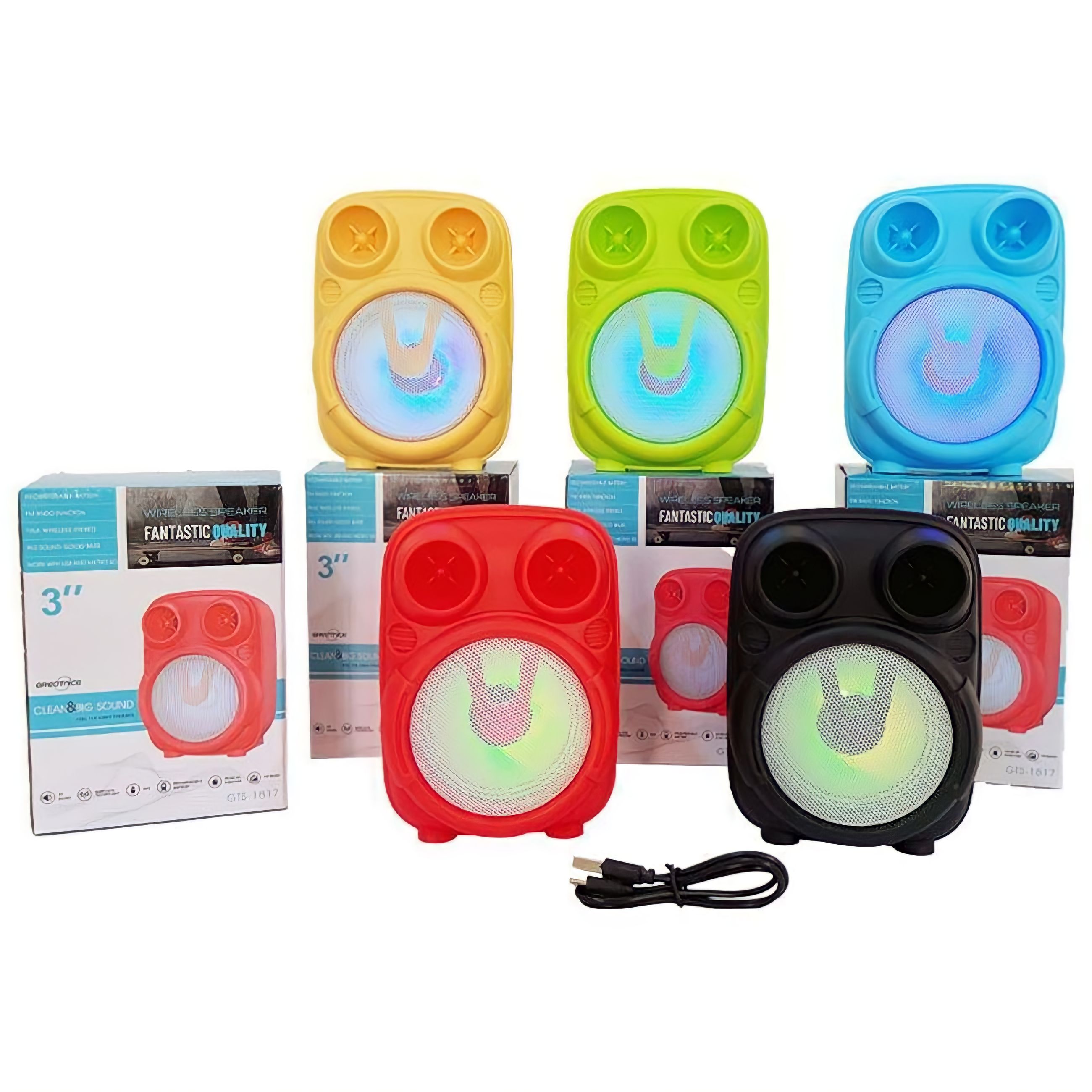GREATNICE GTS-1817 Bluetooth, USB, TF Card & FM Radio Supported RGB Lighting Speaker. 