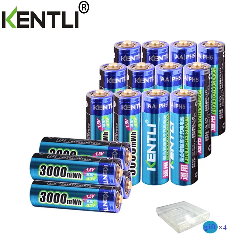 KENTLI Stable voltage 3000mWh AA batteries 1.5V rechargeable aa battery lithium polymer battery for camera ect