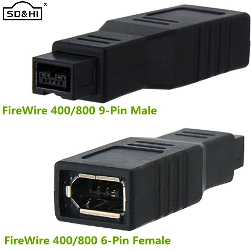 1Pc Replacement 1394 9 To 6 Pin Firewire Converter Computer Accessory B Adapter 400 800 External Male Female Stable Connection. 