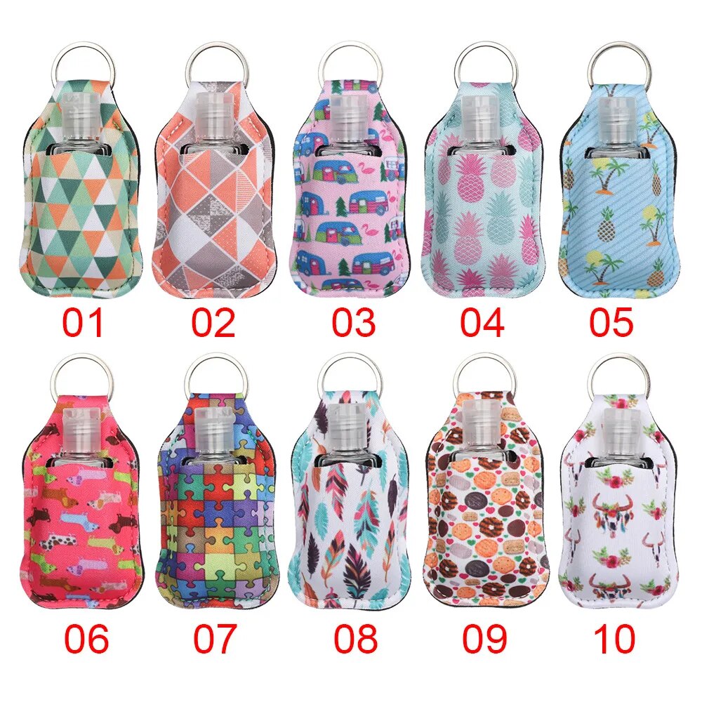 Hand Sanitizer Bottle Keychain Holder 30ml Travel Flip Cap Refillable Bottle Reusable Lid Container Bottles With Keychain