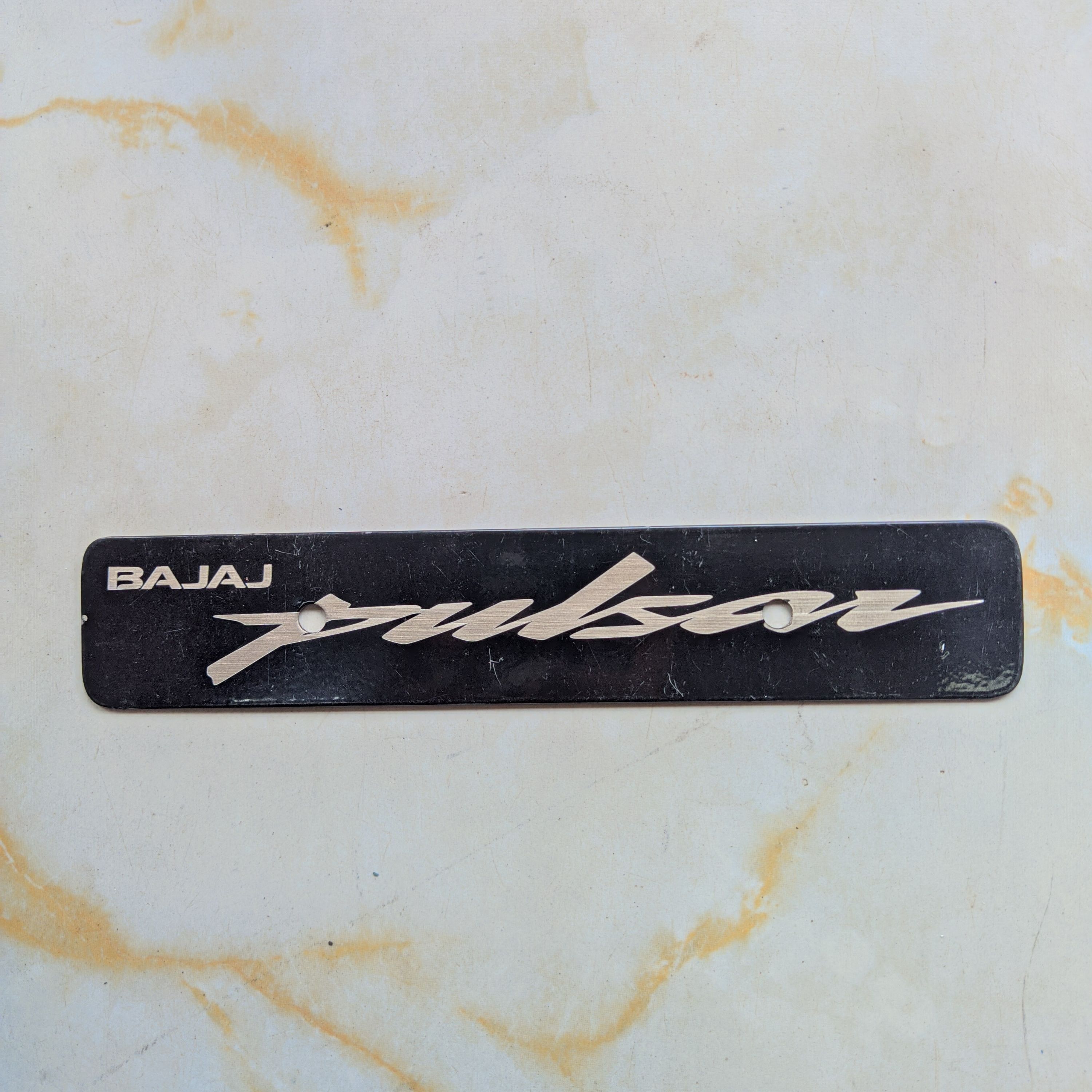 Bajaj Pulsar Front Name Plate Stainless Steel With Laser Marking Brand Name. 