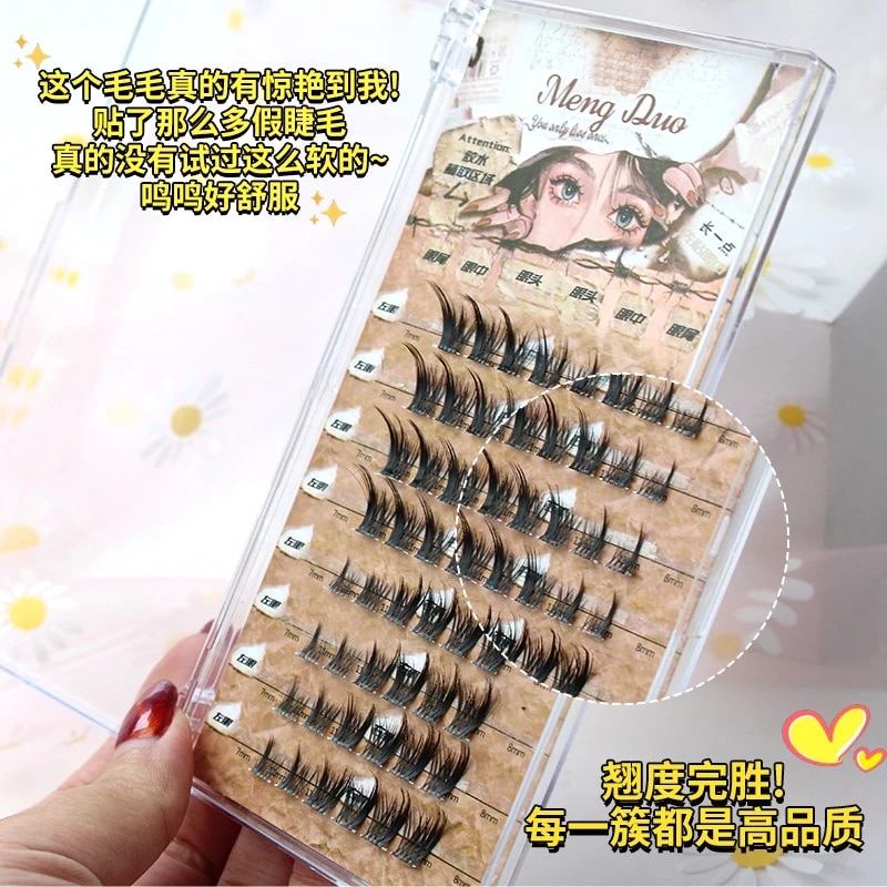New Individual Eyelashes Fluffy Natural Segmented Bundles False Eyelashes Fox Eye Effect Dramatic Lashes Extension Makeup Cils. 