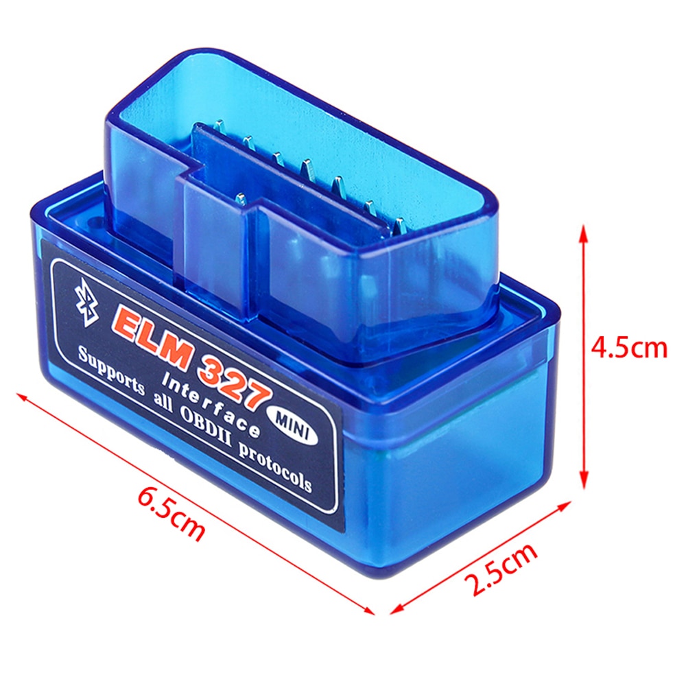 Blue Super Mini ELM327 Bluetooth Module 5.1 Version OBD2 Mini Elm 327 v2.1 Car Diagnostic Scanner Tool For ODB2 OBDII Protocols. 