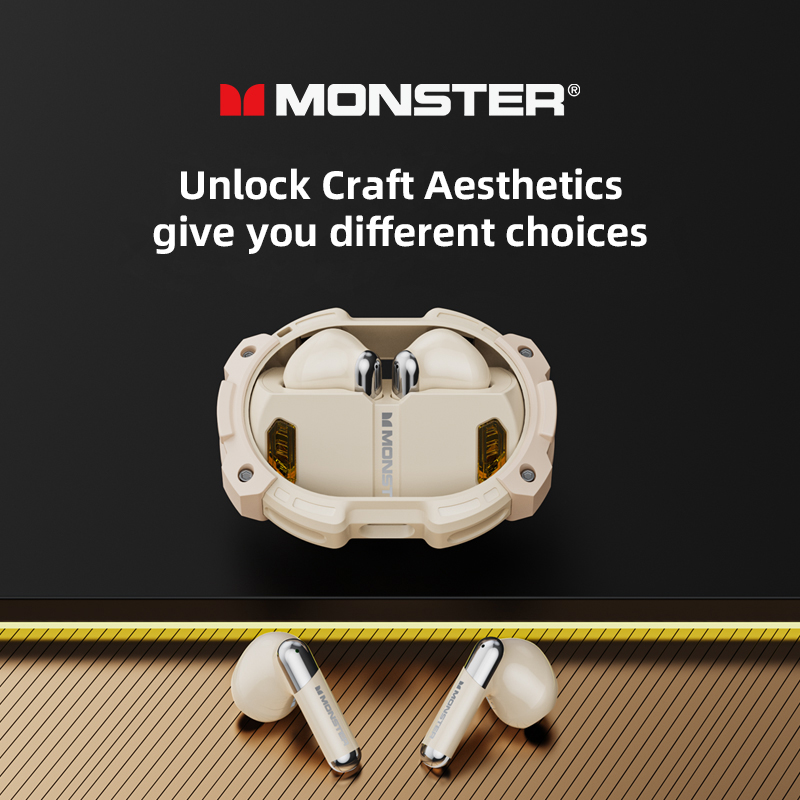 Monster XKT10 Pro Wireless Bluetooth 5.4 Earphones Low Latency Headphones Sport Gaming Earbuds Noise Reduction Headset with Mic. 