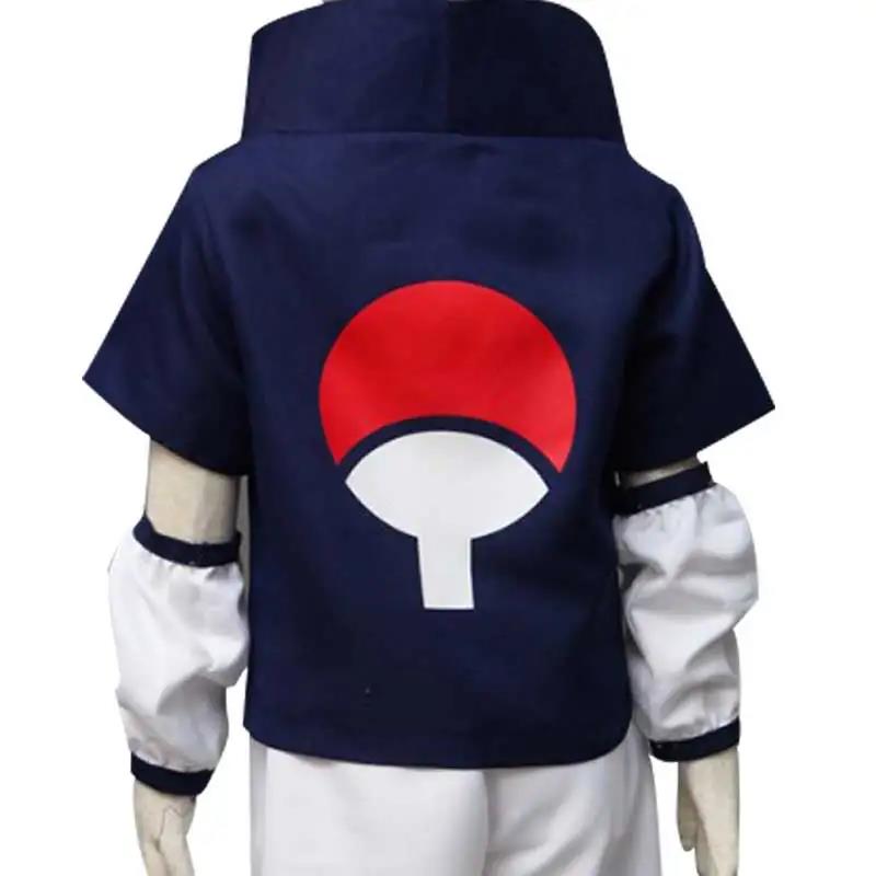 Kids Uchiha Cosplay Sasuke Costume Outfit Children Summer School Uniform Suit Anime Halloween Costume. 