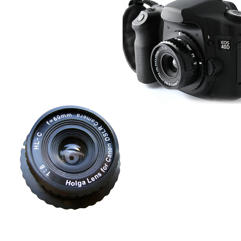 2020 NEW Holga HL-C 60 mm f/8.0 Lens For Canon DSLR SLR Camera Black Parts Cameras Accessory. 