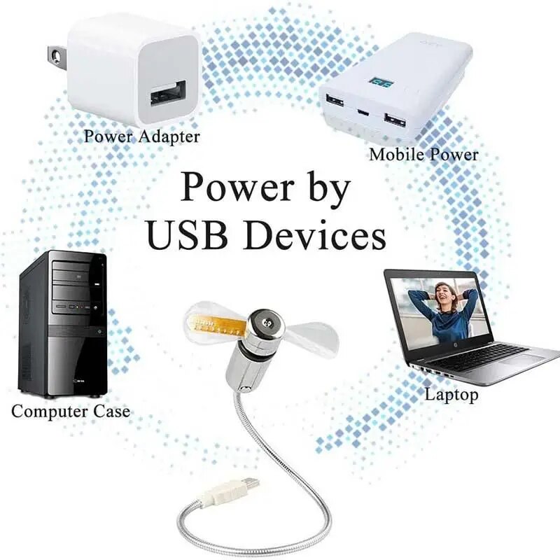 Hand Mini USB Fan Portable Gadgets Flexible Gooseneck LED Clock Cool For Laptop PC Notebook Real Time Display Durable Adjustable. 