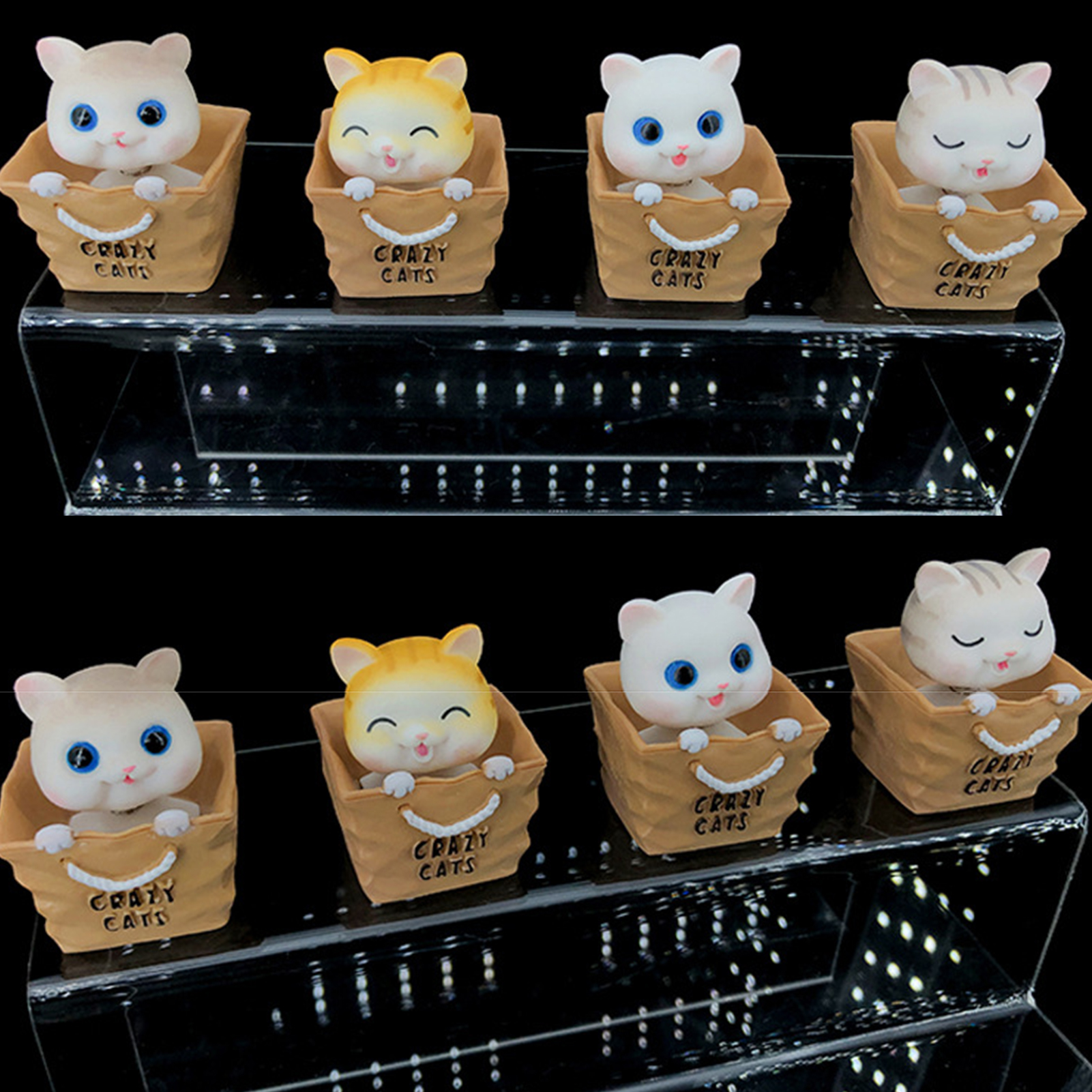 Nodding Cat Toys No Deformation Dashboard Bobble Head Cat Toys. 