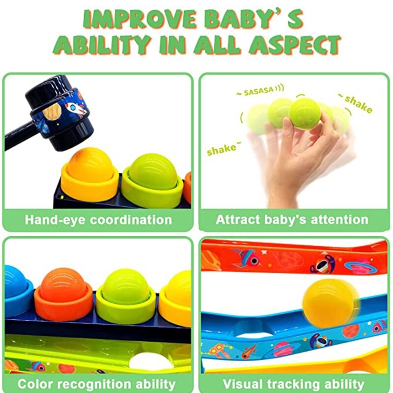 Table Play Toy Plastic Hammer Track Slide Ball Game Brain Training Portable Table Game Creative Baby Gift. 