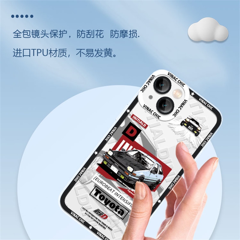 Anime Initial D Soft Case for Xiaomi Redmi Note 12 4G 5G Turbo 11 Pro Plus 12S 11S 10S 9S 10 8 7 6 9 10C K60 K60E Cover. 