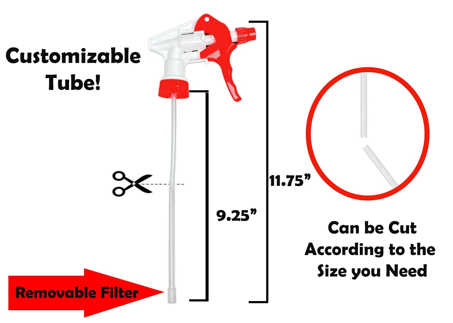 Plastic Water Spray Nozzle Trigger for Bottle, 10 cm (Multi Colours)  1pcs. 