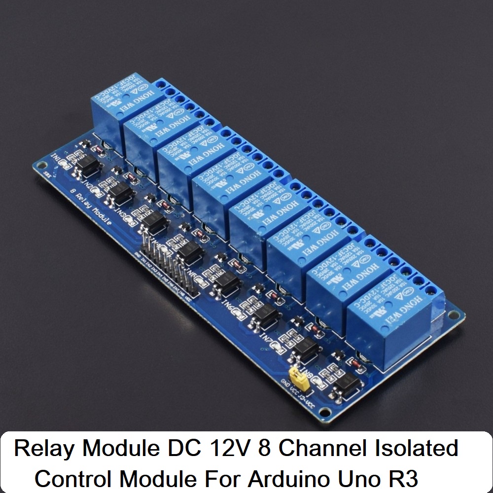 12V 8 Channel Relay Module DC 12V Relay Module 12V Relay Control Module 8 Channel For Arduino Eight Channel 12V Relay Module Switches Circuit With Optocoupler Protection. 