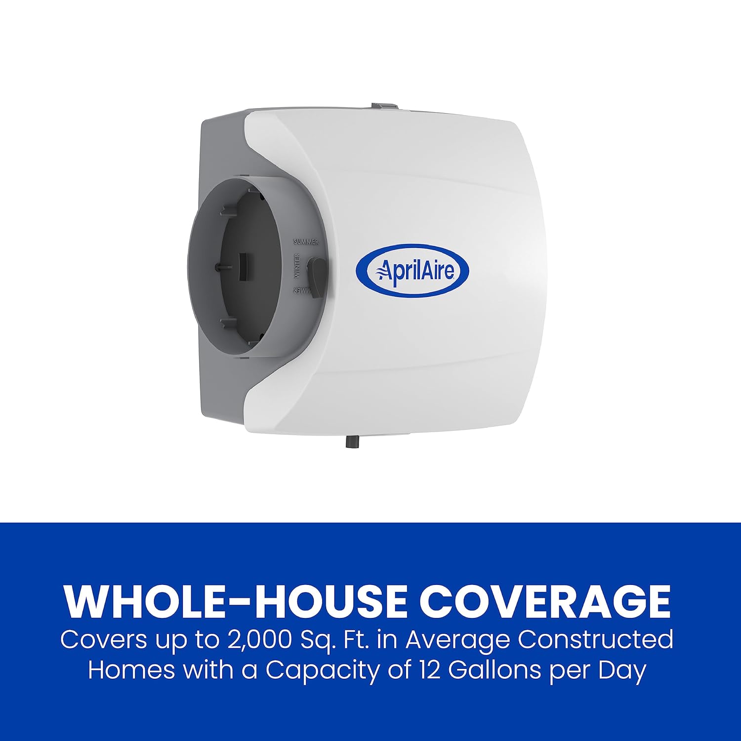 AprilAire 500M 12-gal. Whole-House Small Bypass Evaporative Humidifier with Manual Control for up to 3,600 sq. ft.. 