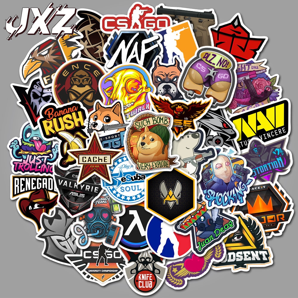 【happy one】50Pcs/pack CS GO Stickers Motorcycle Game Sticker Laptop Funny Graffiti Stickers Mixed Waterproof Decals. 