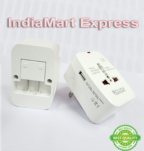Click, 1 USB Port World Travel AC Power Charger Universal Plug Adapter, US Plug to UK/US/AU/EU/CA converter Dual-Purpose. 