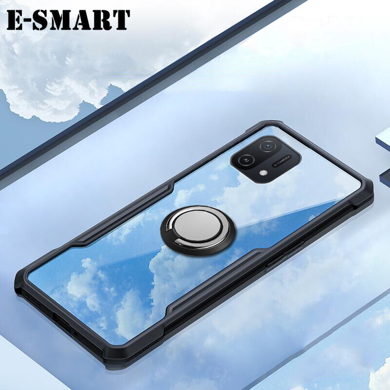 Phone Case OPPO A16E Back Cover Magnetic Transparent Clear Armor Ring Shockproof Back Cover for OPPO A16 E Case