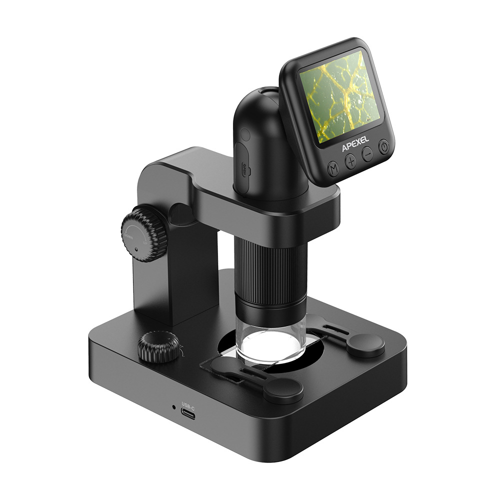 APEXEL Portable High-definition Magnifying Glass 100 Times Microscope Outdoor Exploration with Base Identification Instrument. 