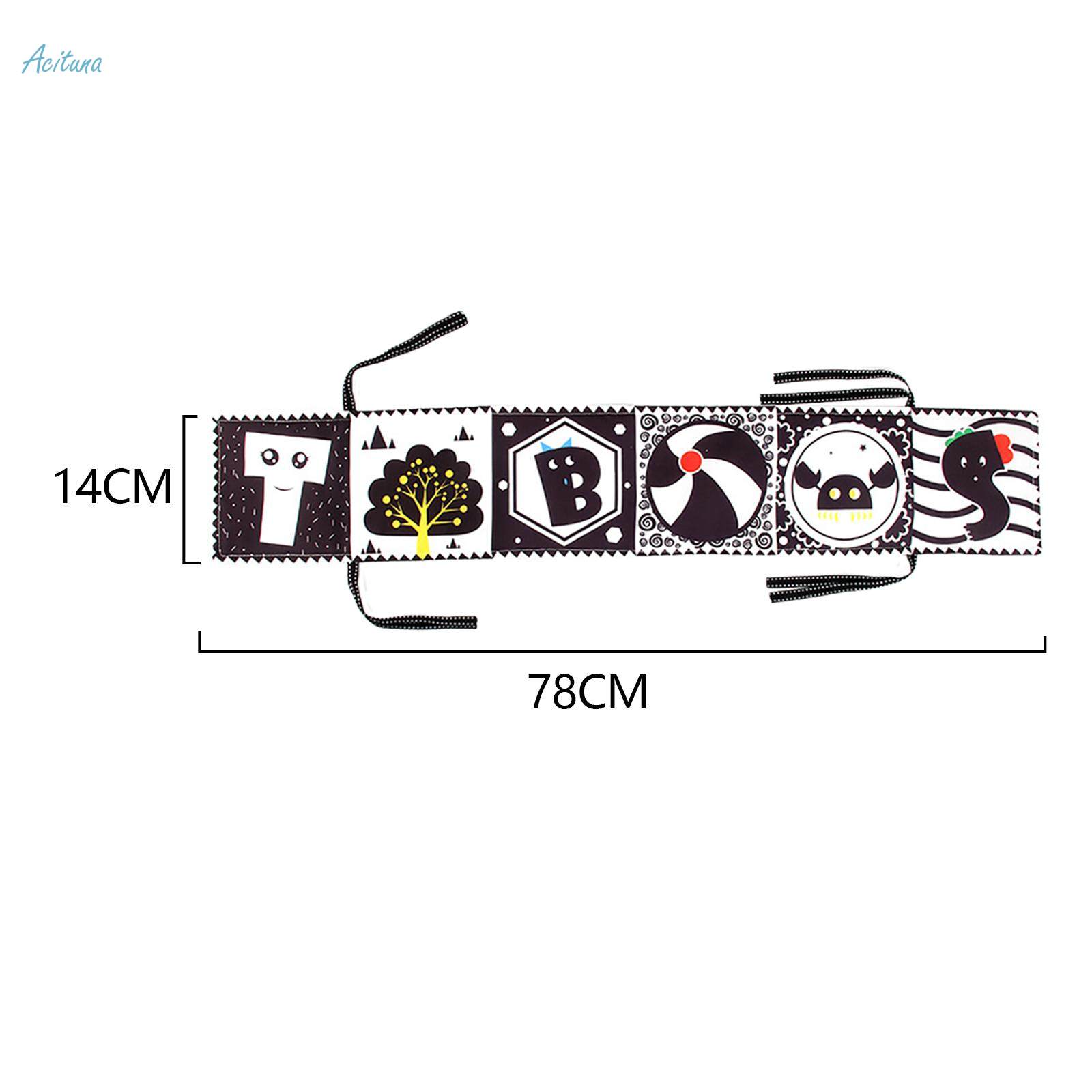 Black and White High Contrast for Baby, Infant Cloth Book Crib Toys, Early Educational Cloth Book for Newborns & Toddlers. 